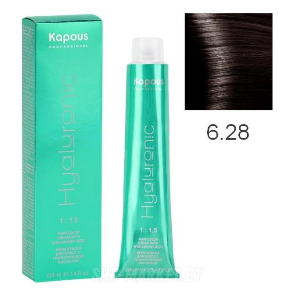 Крем-краска для волос Hyaluronic acid  6.28 Темный блондин перламутровый, 100 мл