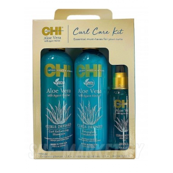 Набор для волос Aloe VERA Curl Care Kit: Шампунь, 340мл + Кондиционоер, 340мл + Масло, 89мл