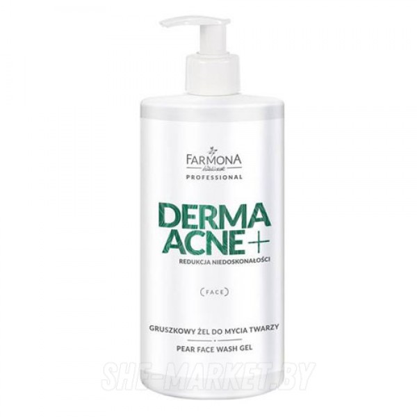 Грушевый гель для умывания лица DERMAACNE+, 500мл