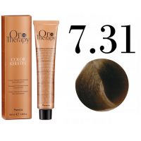 Безаммиачная крем-краска для волос ORO Therapy Color Keratin 7.31, светлый каштановый, 100мл