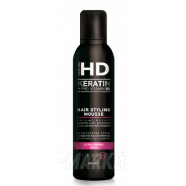 Мусс для волос HD KERATIN+PROVITAMIN B5  ультрасильной фиксации, 250 мл