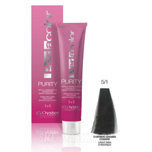 Крем-краска для волос без аммиака Perlacolor PURITY, тон 5/1 , 100 мл