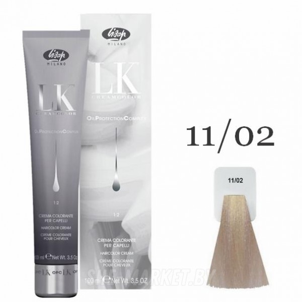 Краска для волос LK OPC Oil Protection Complex 11/02 очень светлый блондин натуральный пепельный экстрасветлый, 100мл