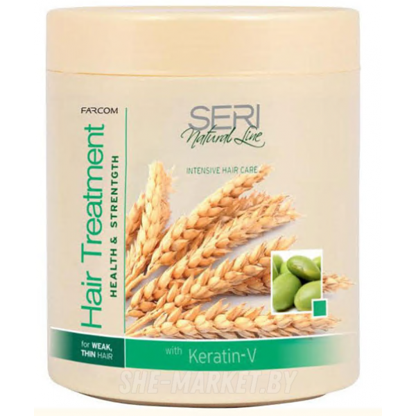 Маска для тонких и слабых волос с кератином V Восстановление и сила Natural Line, 1000мл