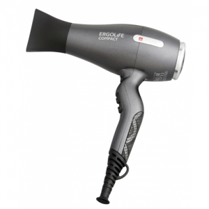 Фен ErgoLife Compact графит, 2000 Вт, ионизация, 2 насадки Фен ErgoLife Compact графит, 2000 Вт, ионизация, 2 насадки