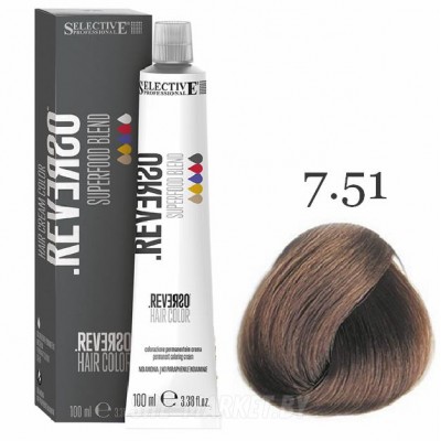 Крем-краска для волос без аммиака Reverso Hair 7.51 Блондин 