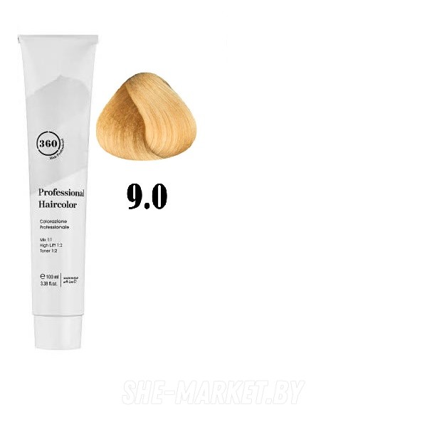Краска для волос 360 PERMANENT HAIRCOLOR ТОН - 9.0, 100мл