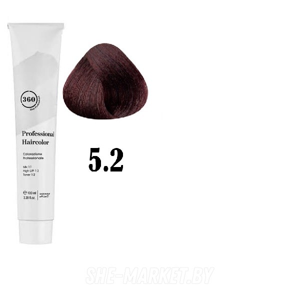 Краска для волос 360 PERMANENT HAIRCOLOR ТОН - 5.2, 100мл