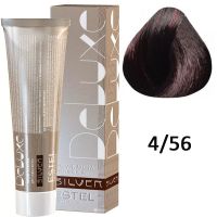 Крем-краска для седых волос SILVER DE LUXE 4/56 шатен красно-фиолетовый 60мл