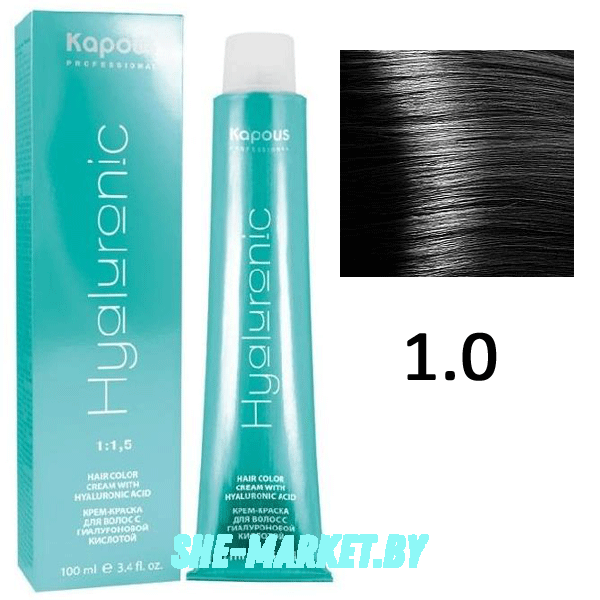 Крем-краска для волос Hyaluronic acid  1.0 Черный, 100 мл