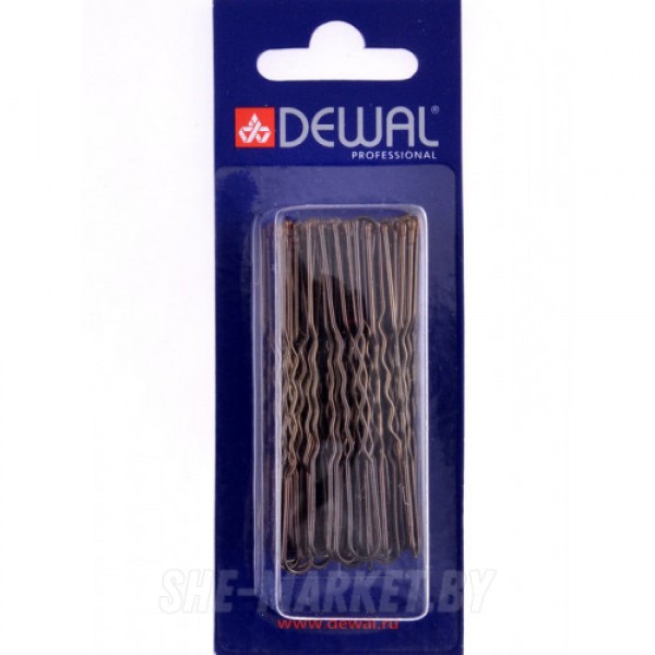 Шпильки коричневые, волна 60 мм, 60 шт/уп, на блистере