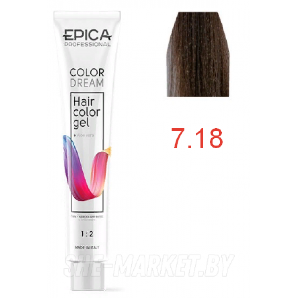Гель-краска COLORDREAM 7.18 русый пепельно-жемчужный, 100мл
