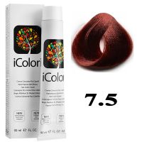 Крем-краска для волос iColori ТОН - 7.5 блондин с оттенком красного дерева, 90мл