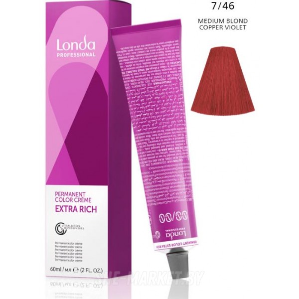 Стойкая крем-краска LondaColor 7/46 блонд медно-фиолетовый 60мл