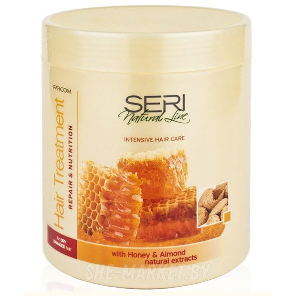 Маска для сухи и поврежденных волос Реконструкция и питание Natural Line, 1000мл