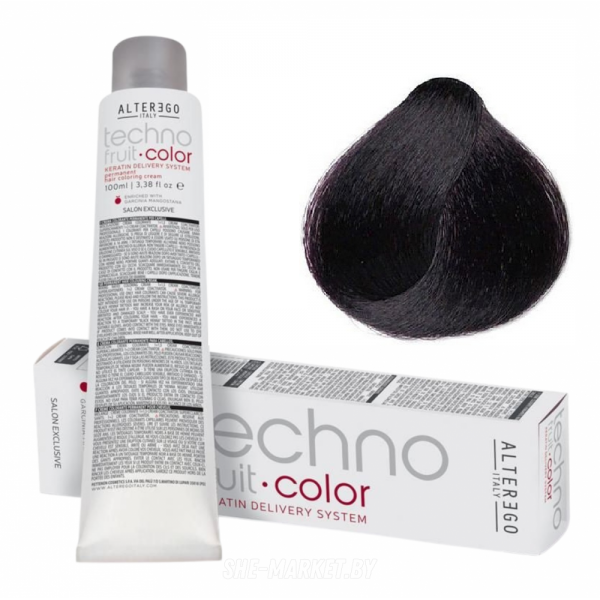 Краска для волос перманентная Techno Fruit Color 3/22 темно-каштановый насыщенный ирисовый, 100мл