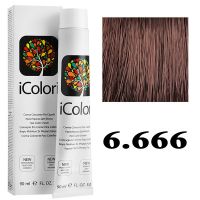 Крем-краска для волос iColori ТОН - 6.666 экстра интенсивный красноватый темный блондин, 90мл