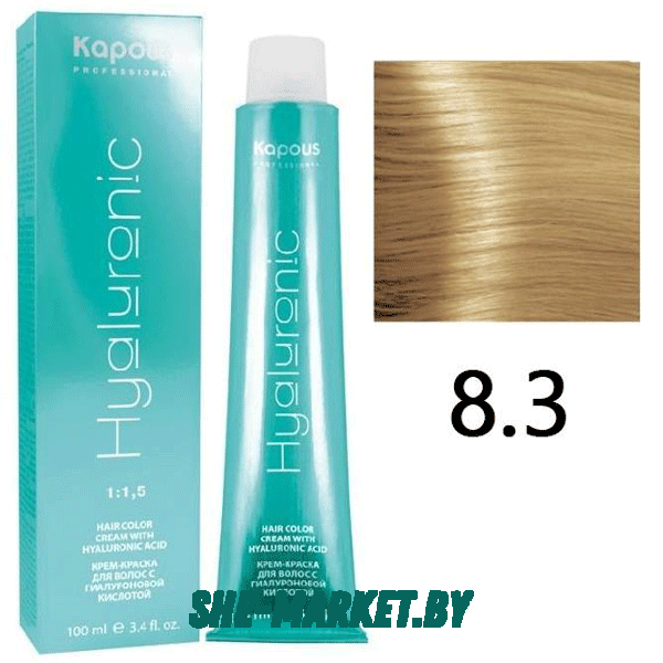 Крем-краска для волос Hyaluronic acid  8.3 Светлый блондин золотистый, 100 мл