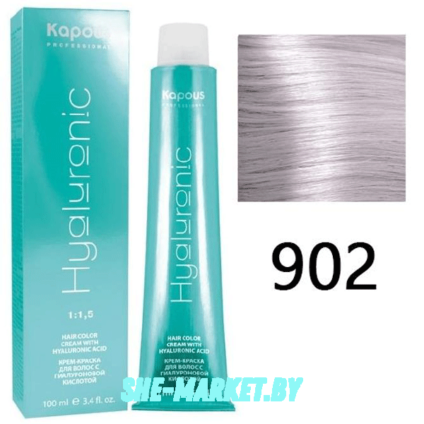 Крем-краска для волос Hyaluronic acid  902 Осветляющий фиолетовый, 100 мл