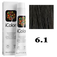 Крем-краска для волос iColori ТОН - 6.1 пепельный темный блондин, 90мл