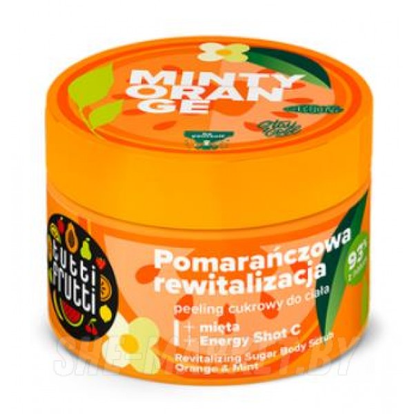 Ревитализирующий сахарный скраб для тела TUTTI FRUTTI Апельсин + Мята, 300г