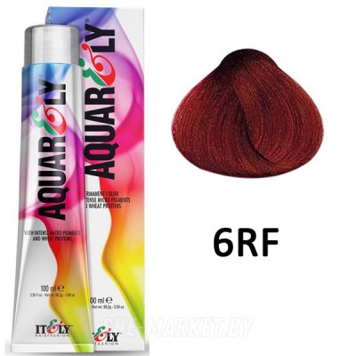Кремообразный краситель для волос Aquar ly 6RF Огненно-красный темно-русый, 100мл