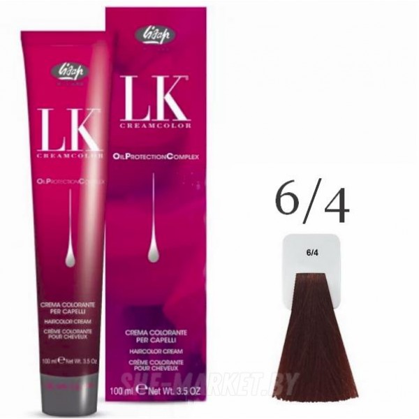 Краска для волос LK OPC Oil Protection Complex 6/4 темный блондин махагоновый, 100мл