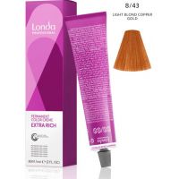 Стойкая крем-краска LondaColor 8/43 светлый блонд медно-золотистый 60мл Стойкая крем-краска LondaColor 8/43 светлый блонд медно-золотистый 60мл