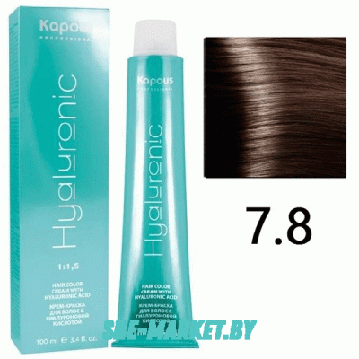 Крем-краска для волос Hyaluronic acid  7.8 Блондин карамель, 100 мл