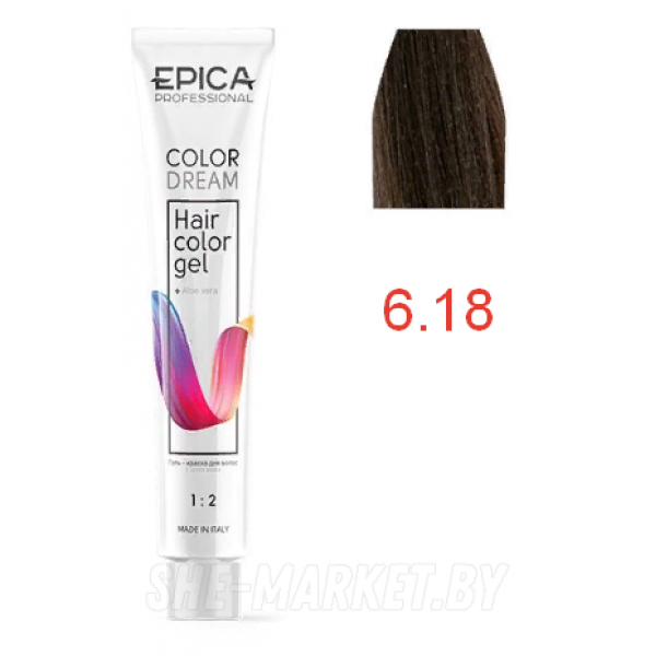 Гель-краска COLORDREAM 6.18 темно-русый пепельно-жемчужный, 100мл