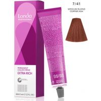 Стойкая крем-краска LondaColor 7/41 блонд медно-пепельный 60мл Стойкая крем-краска LondaColor 7/41 блонд медно-пепельный 60мл