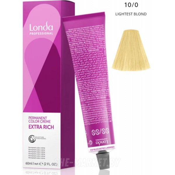 Стойкая крем-краска LondaColor 10/0 яркий блонд, 60мл