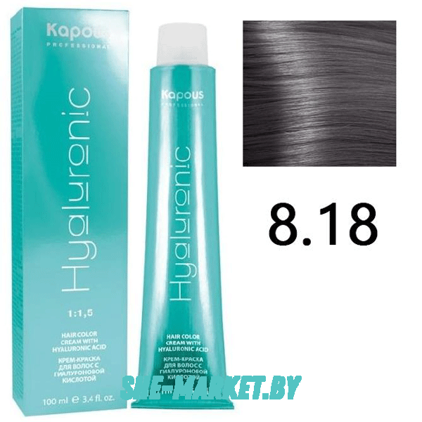 Крем-краска для волос Hyaluronic acid  8.18 Светлый блондин лакричный, 100 мл