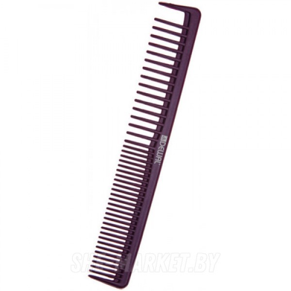 Расческа рабочая CARBON BORDO комбинированная, с разделеннымзубцом, антистатик, 17, 5см
