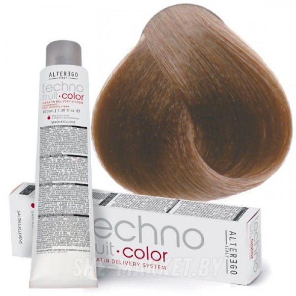 Краска для волос перманентная Techno Fruit Color 8/34 золотисто-медный светлый блондин, 100мл