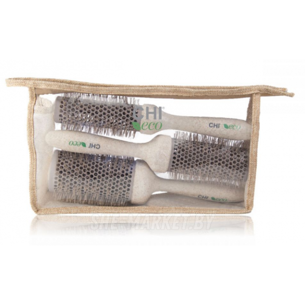 Набор щеток для волос в сумкe ECO Brushes Kit