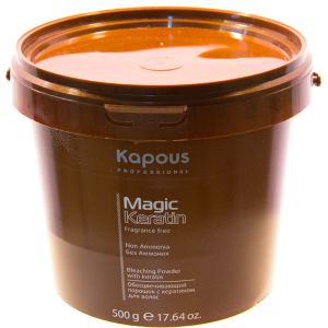 Обесцвечивающий порошок с кератином для волос Без аммония Magic Keratin, 500гр Обесцвечивающий порошок с кератином для волос Без аммония Magic Keratin, 500гр