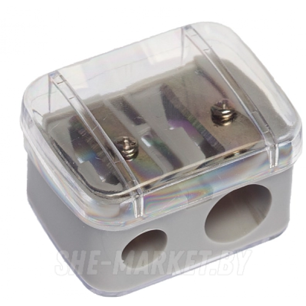 Точилка Beauty для косметического карандаша двойная, серая