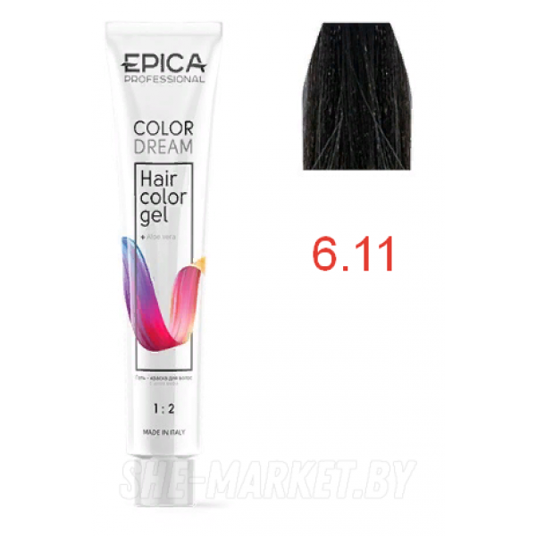 Гель-краска COLORDREAM 6.11 темно-русый пепельный интенсивный, 100мл