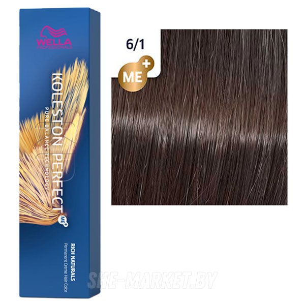 Стойкая крем-краска Koleston Perfect ME+ 6/1 Dark blonde ash Насыщенные натуральные 60мл
