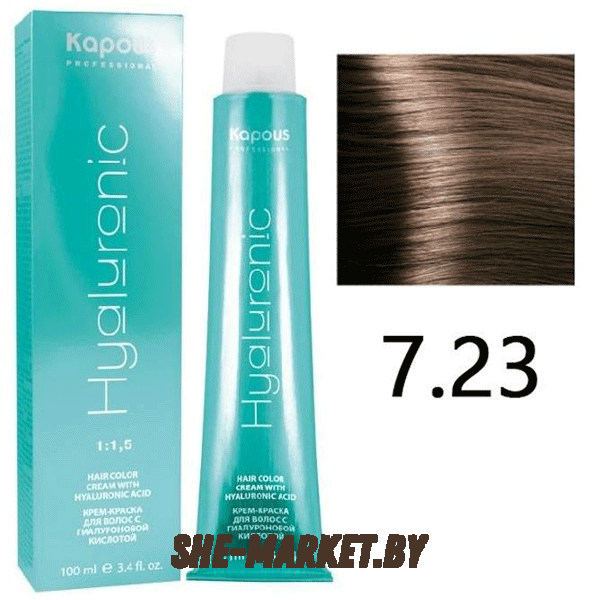 Крем-краска для волос Hyaluronic acid  7.23 Блондин перламутровый, 100 мл