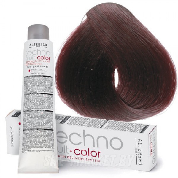Краска для волос перманентная Techno Fruit Color 5/5 светло-каштановый с оттенком красного дерева, 100мл