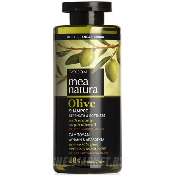 Шампунь с оливковым маслом для сухих и обезвоженных волос Natura Olive, 300мл.