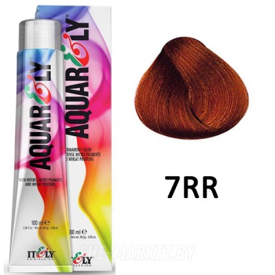 Кремообразный краситель для волос Aquar ly 7RR Красно-русый медный, 100мл